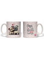 CANECA AQUI TEM BULLDOG, MUITO AMOR E LAMBEIJOS