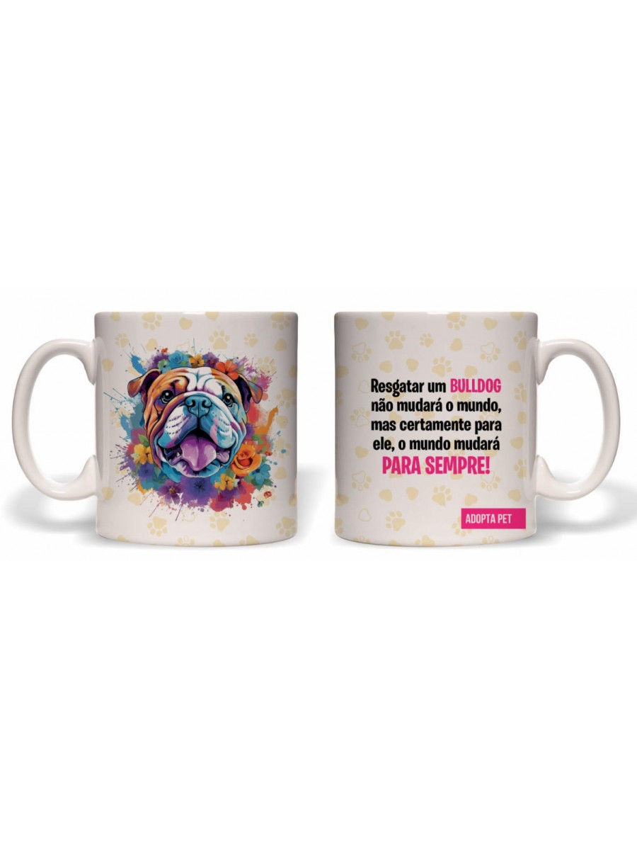 CANECA O NOVO MUNDO DE UM BULLDOG RESGATADO 